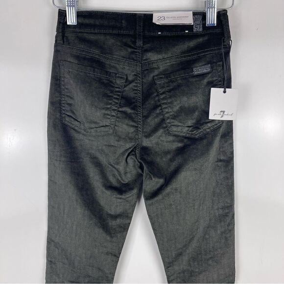 NEW 7 For All Mankind The Ankle Gwenevere Skinny Jeans Evergreen Velvet Size 23 - Picture 5 of 9